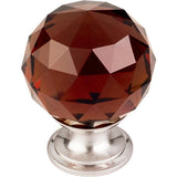 Top Knobs TK122 Wine Crystal Knob 1 3/8" w/ Oil Rubbed Bronze Base - Brushed Satin Nickel