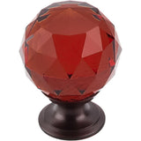 Top Knobs TK122 Wine Crystal Knob 1 3/8" w/ Oil Rubbed Bronze Base - Oil Rubbed Bronze