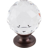 Top Knobs TK126 Clear Crystal Knob 1 3/8" w/ Oil Rubbed Bronze Base - Oil Rubbed Bronze