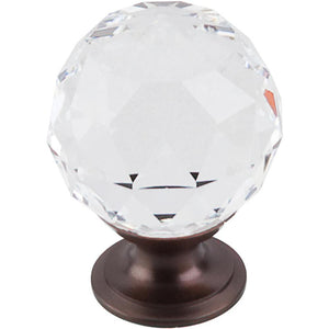 Top Knobs TK126 Clear Crystal Knob 1 3/8" w/ Oil Rubbed Bronze Base - Oil Rubbed Bronze