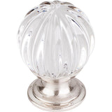 Top Knobs TK127 Clear Melon Crystal Knob 1 1/8" w/ Oil Rubbed Bronze Base - Brushed Satin Nickel