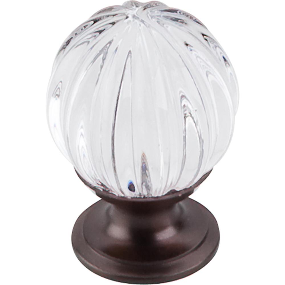 Top Knobs TK127 Clear Melon Crystal Knob 1 1/8" w/ Oil Rubbed Bronze Base - Oil Rubbed Bronze