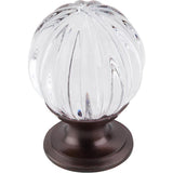 Top Knobs TK127 Clear Melon Crystal Knob 1 1/8" w/ Oil Rubbed Bronze Base - Oil Rubbed Bronze
