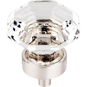 Top Knobs TK128 Clear Octagon Crystal Knob 1 1/8" w/ Oil Rubbed Bronze Base