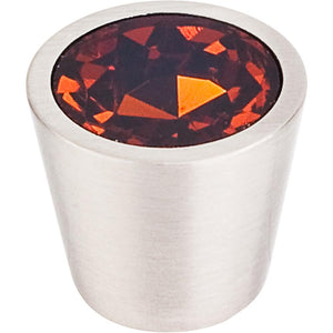 Top Knobs TK134BSN Wine Crystal Center Knob 3/4" w/ Brushed Satin Nickel Shell