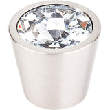 Top Knobs TK136BSN Clear Crystal Center Knob 3/4" w/ Brushed Satin Nickel Shell