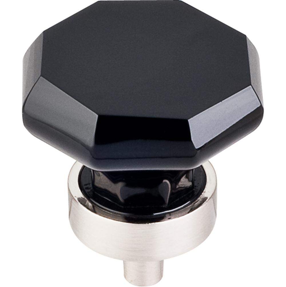 Top Knobs TK137 Black Octagon Crystal Knob 1 3/8"
