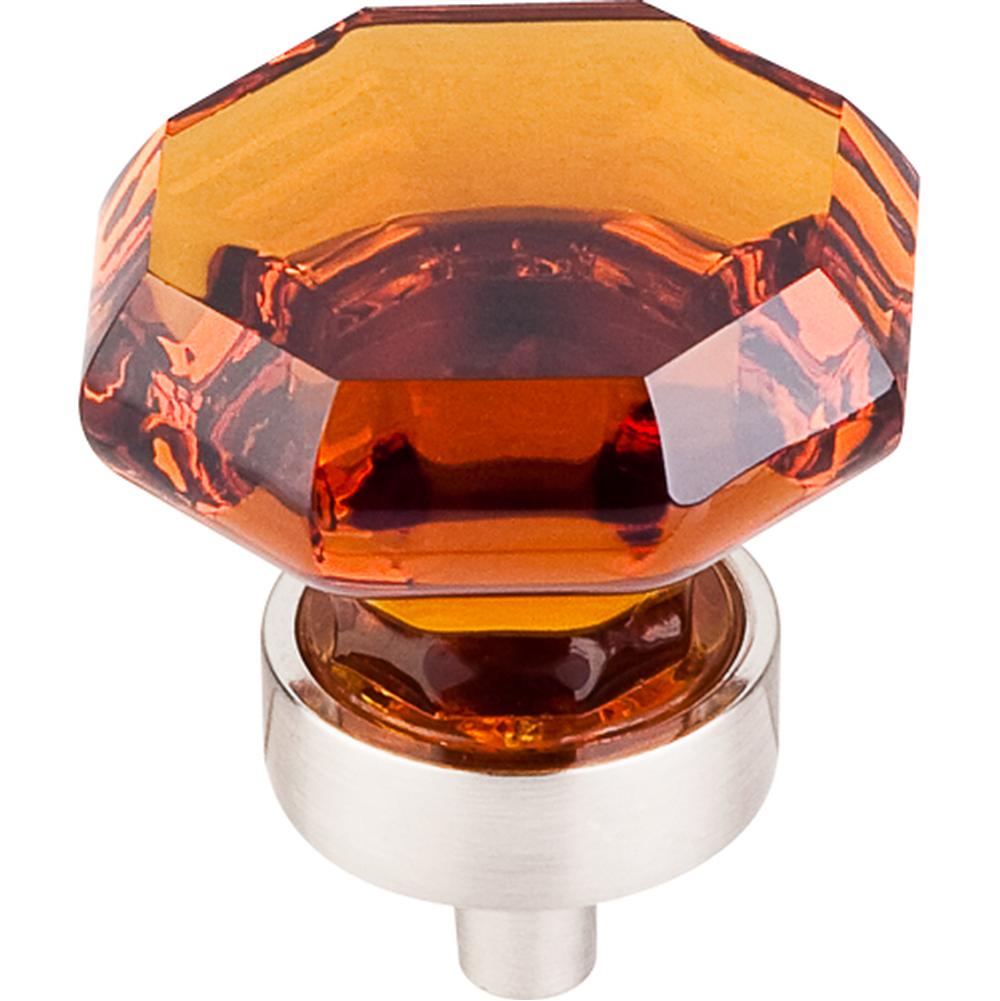 Top Knobs TK138 Wine Octagon Crystal Knob 1 1/8" w/ Oil Rubbed Bronze Base