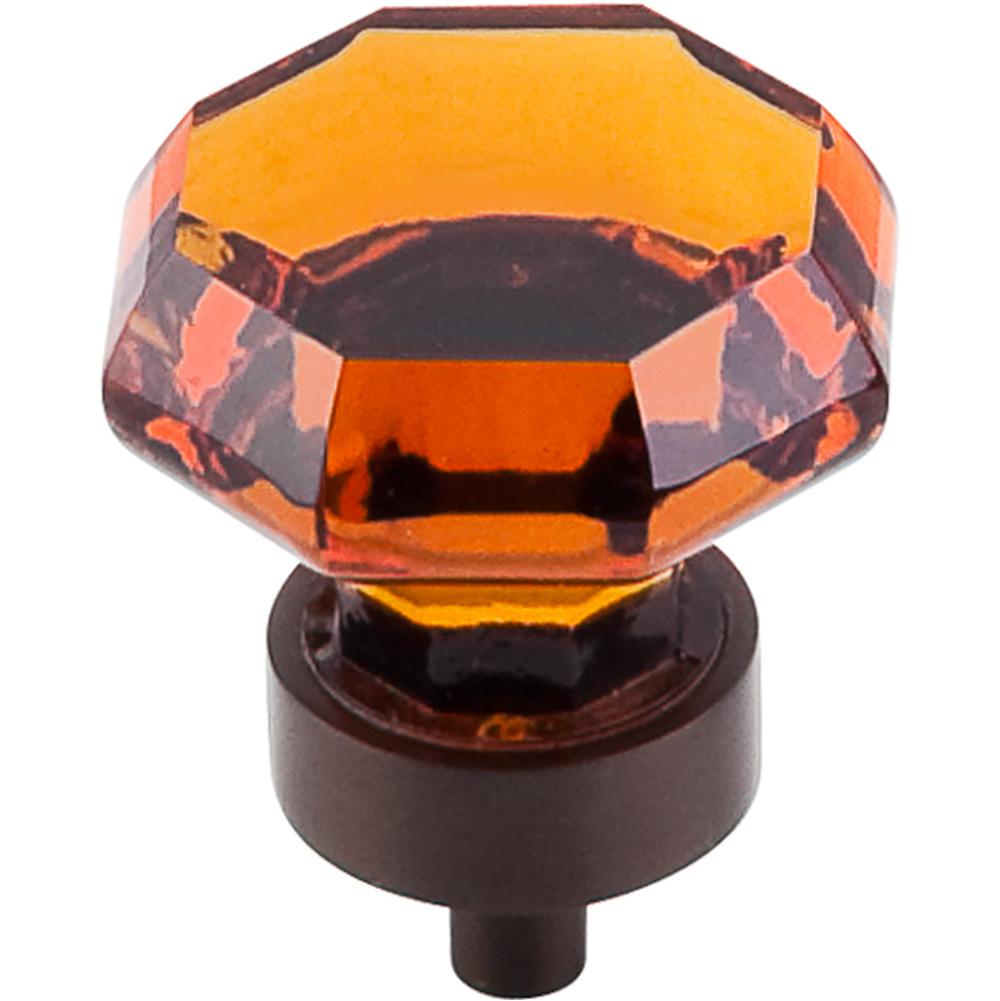 Top Knobs TK138 Wine Octagon Crystal Knob 1 1/8" w/ Oil Rubbed Bronze Base - Oil Rubbed Bronze