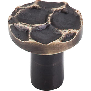 Top Knobs TK295BA Cobblestone Round Knob Small 1 1/8" - Brass Antique