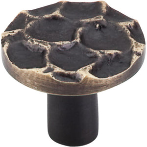 Top Knobs TK296BA Cobblestone Round Knob Medium 1 3/8" - Brass Antique