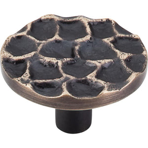 Top Knobs TK297BA Cobblestone Round Knob Large 1 15/16" - Brass Antique