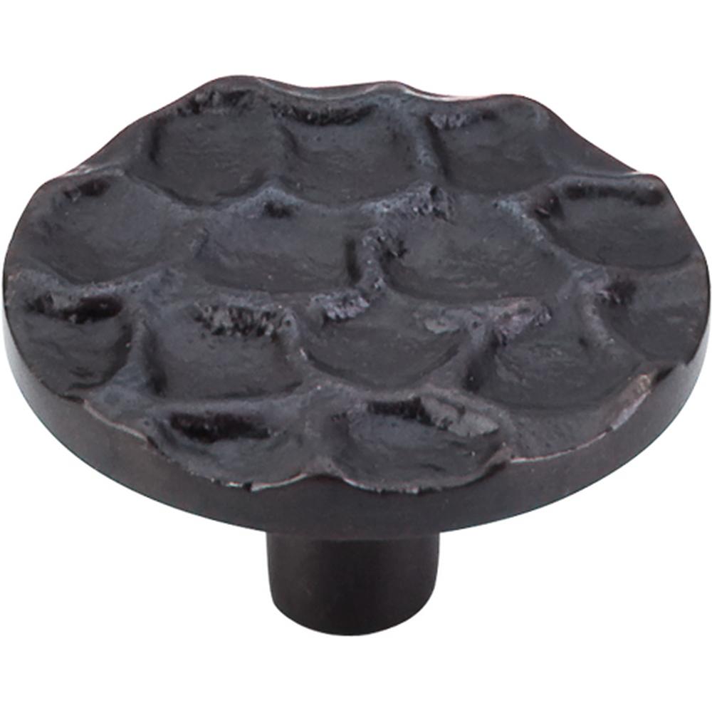 Top Knobs TK297CB Cobblestone Round Knob Large 1 15/16" - Coal Black