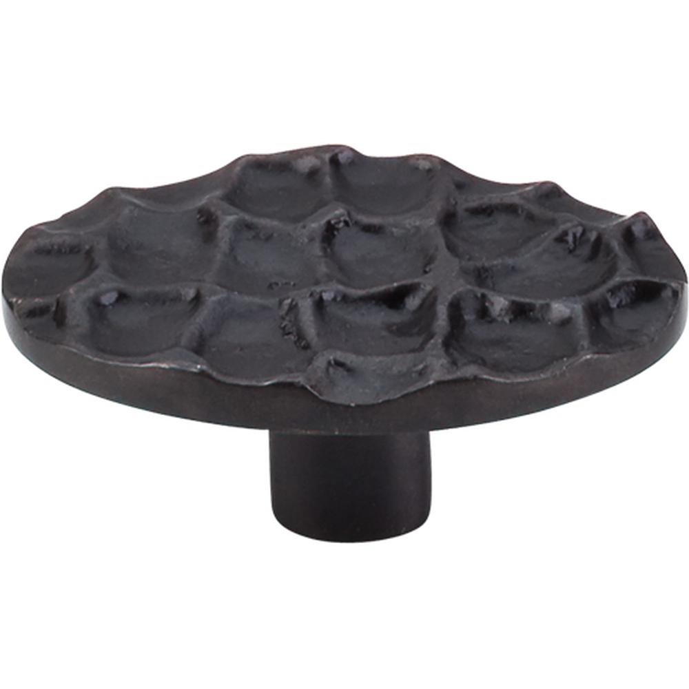 Top Knobs TK299CB Cobblestone Oval Knob Large 2 5/8" - Coal Black