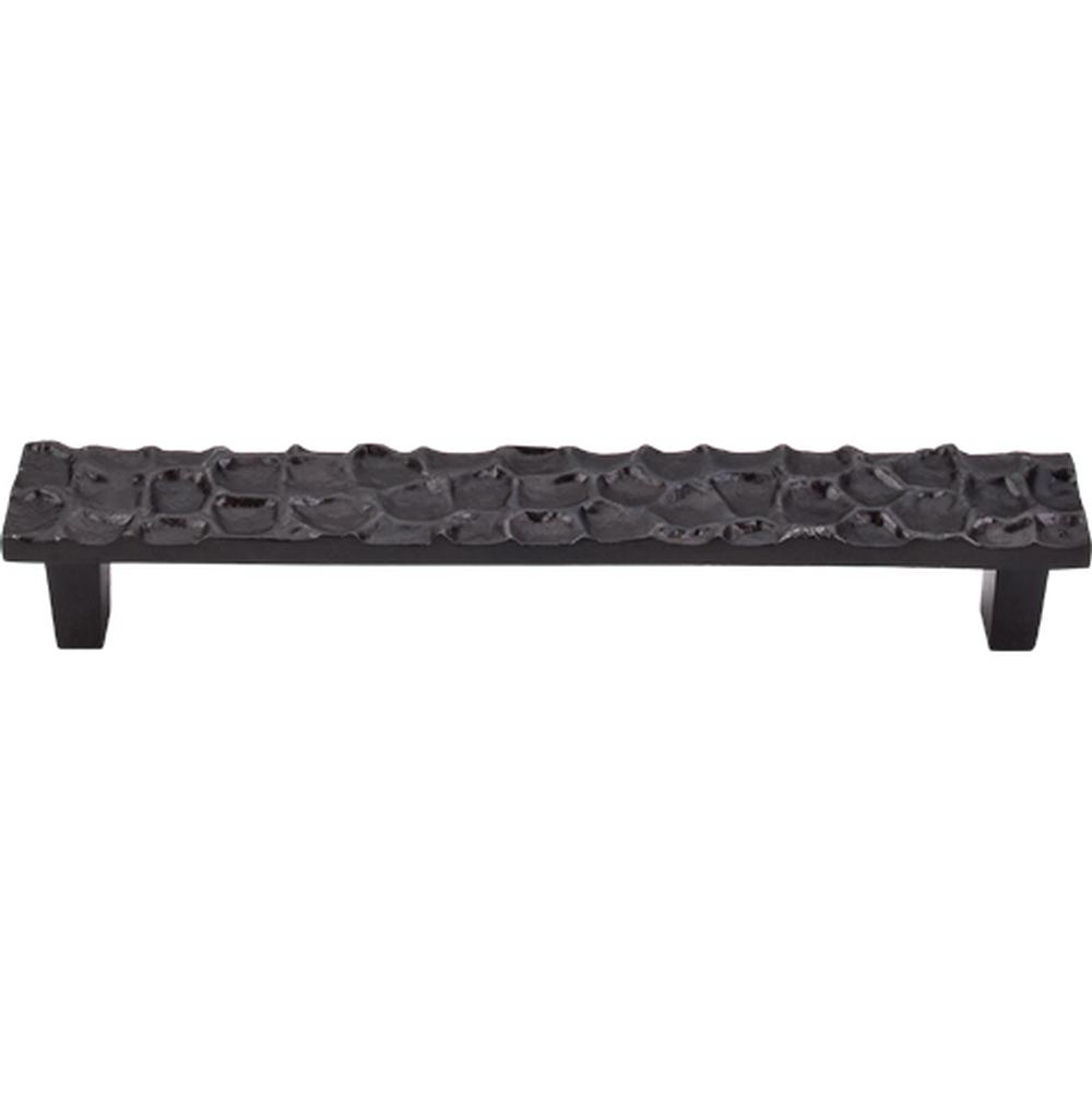 Top Knobs TK306CB Cobblestone Pull 6 5/16" - Coal Black