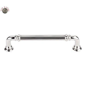 Top Knobs TK323 Reeded Pull 5" - Polished Nickel