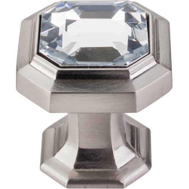 Top Knobs TK390 Crystal Emerald Knob 1 1/8 Inch - Brushed Satin Nickel