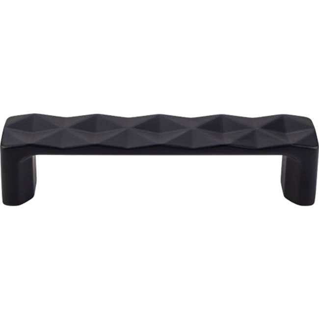 Top Knobs TK561 Quilted Pull 3 3/4 Inch (c-c) - Flat Black