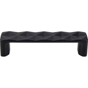 Top Knobs TK561 Quilted Pull 3 3/4 Inch (c-c) - Flat Black