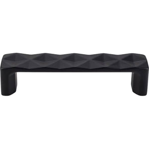 Top Knobs TK561 Quilted Pull 3 3/4 Inch (c-c) - Flat Black