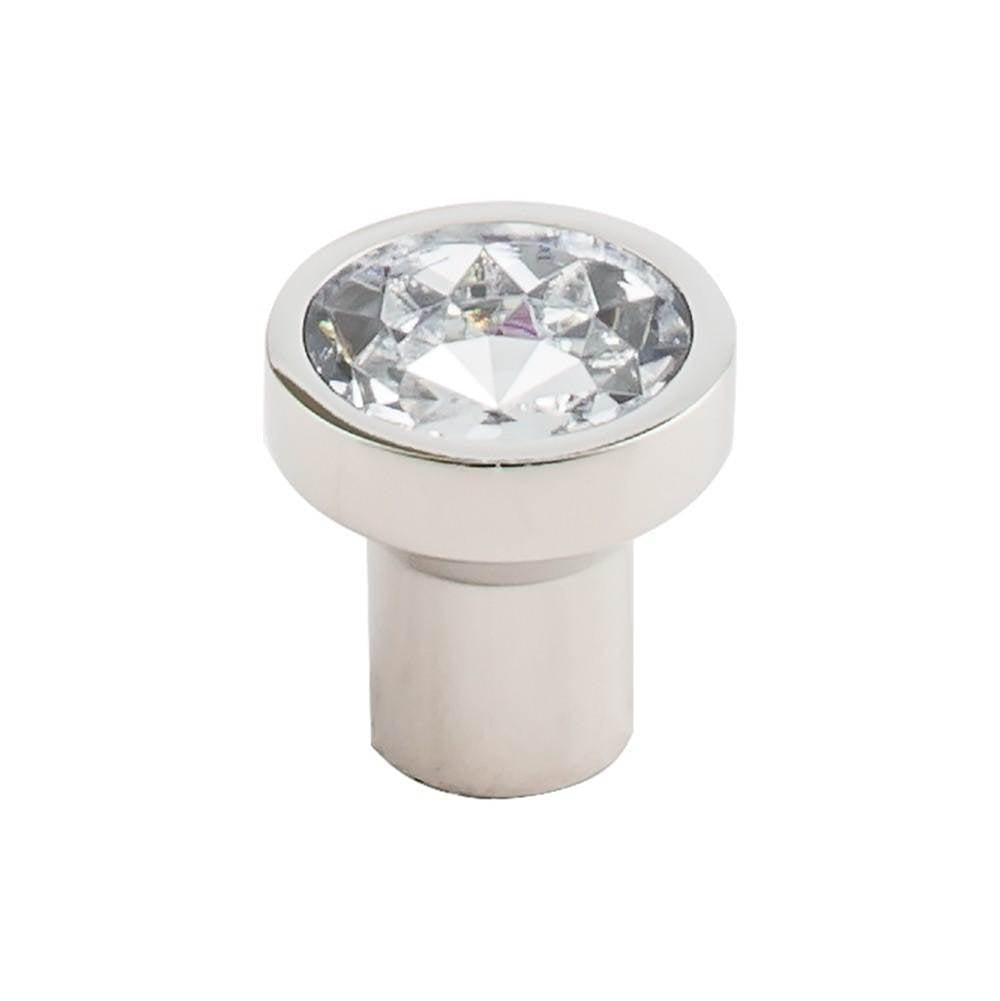 Top Knobs TK736 Wentworth Crystal Knob 1 1/8 Inch  Base - Polished Nickel