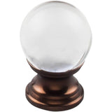 Top Knobs TK840 Clarity Clear Glass Knob 1 Inch  Base - Oil Rubbed Bronze