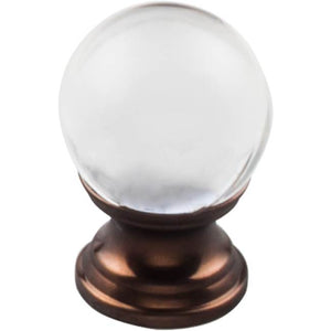 Top Knobs TK840 Clarity Clear Glass Knob 1 Inch  Base - Oil Rubbed Bronze