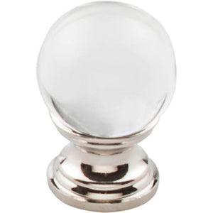 Top Knobs TK840 Clarity Clear Glass Knob 1 Inch  Base - Polished Nickel