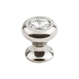 Top Knobs TK845 Hayley Crystal Knob Clear 15/16 Inch  Base - Polished Nickel