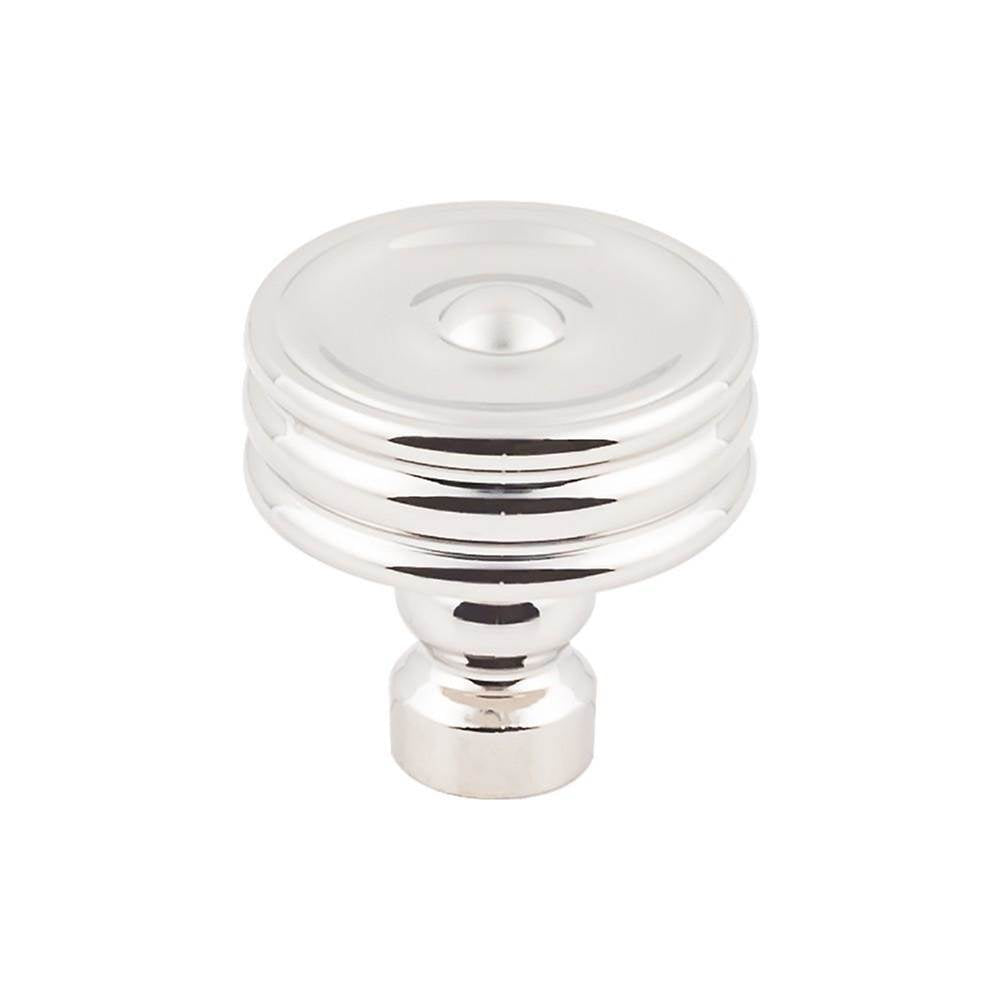 Top Knobs TK881 Brixton Ridged Knob 1 1/4 Inch - Polished Nickel