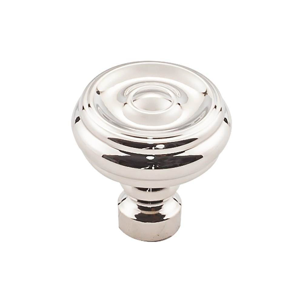 Top Knobs TK882 Brixton Button Knob 1 1/4 Inch - Polished Nickel