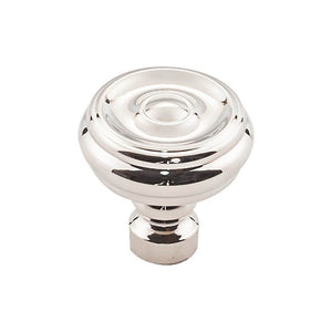 Top Knobs TK882 Brixton Button Knob 1 1/4 Inch - Polished Nickel