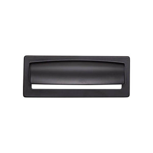 Top Knobs TK937 Hollin Cup Pull 3 3/4 Inch (c-c) - Flat Black