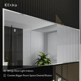 Eviva Sax 72" x 30" Rectangular Brushed Nickel Metal Framed Mirror