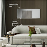 Eviva Sax 72" x 30" Rectangular Brushed Nickel Metal Framed Mirror