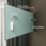 Eviva Sax 72" x 30" Rectangular Brushed Nickel Metal Framed Mirror