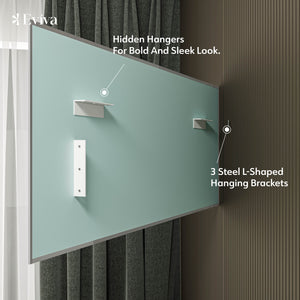 Eviva Sax 72" x 30" Rectangular Brushed Nickel Metal Framed Mirror
