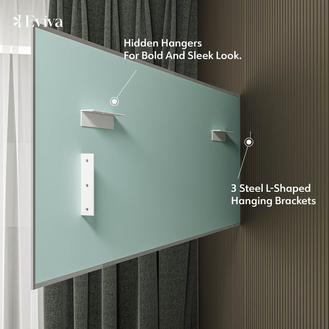 Eviva Sax 72" x 30" Rectangular Brushed Nickel Metal Framed Mirror