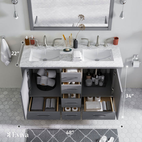 Eviva Aberdeen 48 Gray Bathroom Vanity