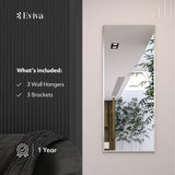 Eviva Sax 72" x 30" Rectangular Brushed Nickel Metal Framed Mirror