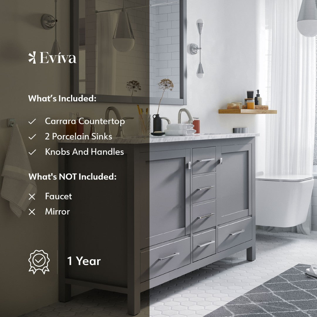 Eviva Aberdeen 48 Gray Bathroom Vanity