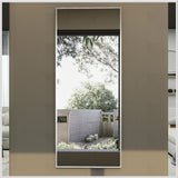 Eviva Sax 72" x 30" Rectangular Brushed Nickel Metal Framed Mirror