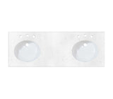 Fairmont Designs TQ-R6122DEG8 61" Double Bowl Quartz Top w/ Ogee Edge - Eggshell