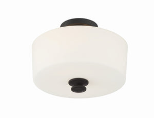 Travis 2 Light Black Forged Semi Flush Mount TRA-A3302-BF