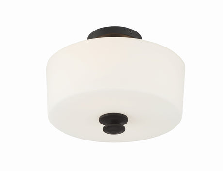 Travis 2 Light Black Forged Semi Flush Mount TRA-A3302-BF