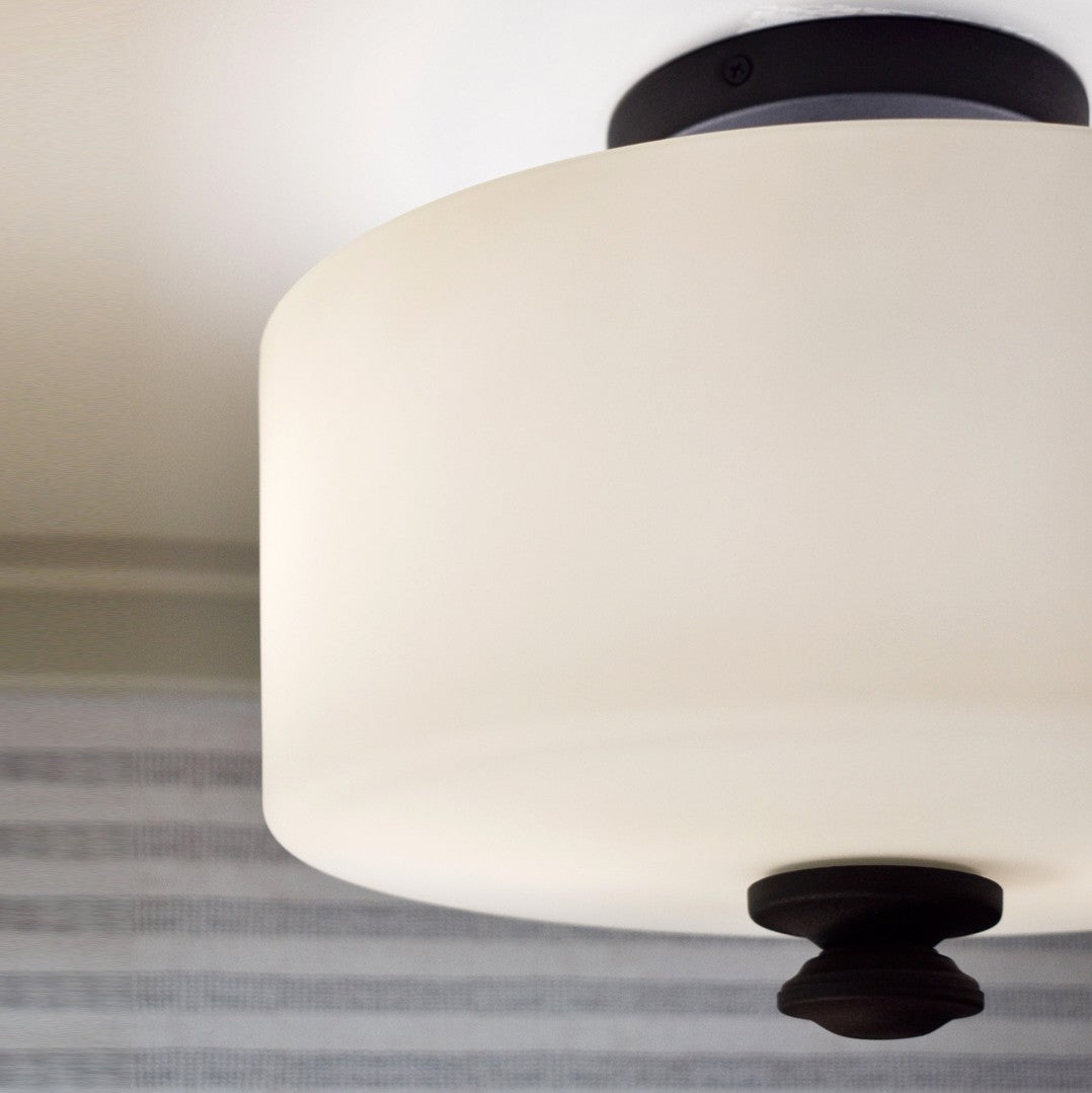 Travis 2 Light Black Forged Semi Flush Mount TRA-A3302-BF