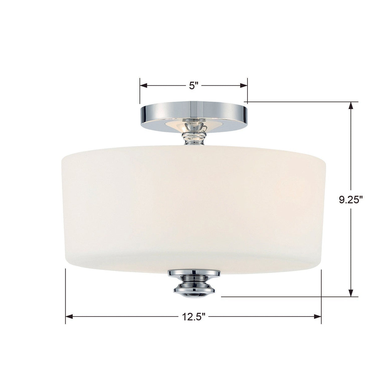 Travis 2 Light Black Forged Semi Flush Mount TRA-A3302-BF