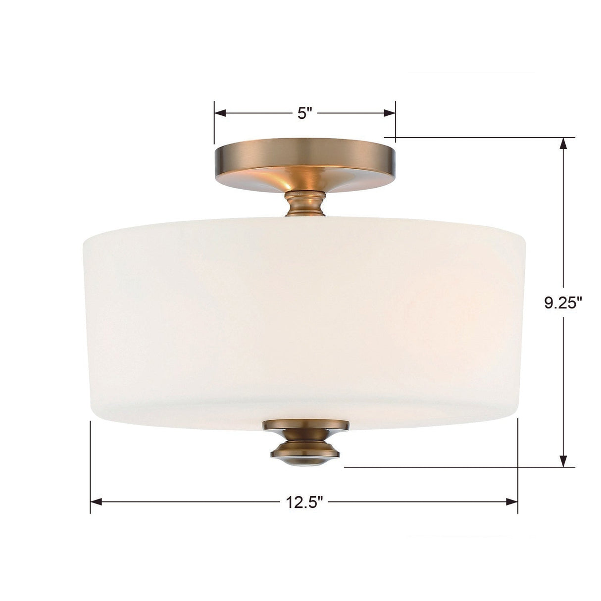 Travis 2 Light Black Forged Semi Flush Mount TRA-A3302-BF