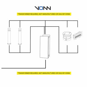 VONN 3.25" VOS54478BL Low-Voltage 1-Watt ETL Certified Integrated LED Outdoor Steps Light in Matte Black