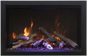Amantii TRD-48 Traditional Smart Electric 48" Indoor / Outdoor WiFi Enabled Insert, Featuring a Multi Function Remote Control, Multi Flame Speeds, and Two 10 Piece Birch Log Set